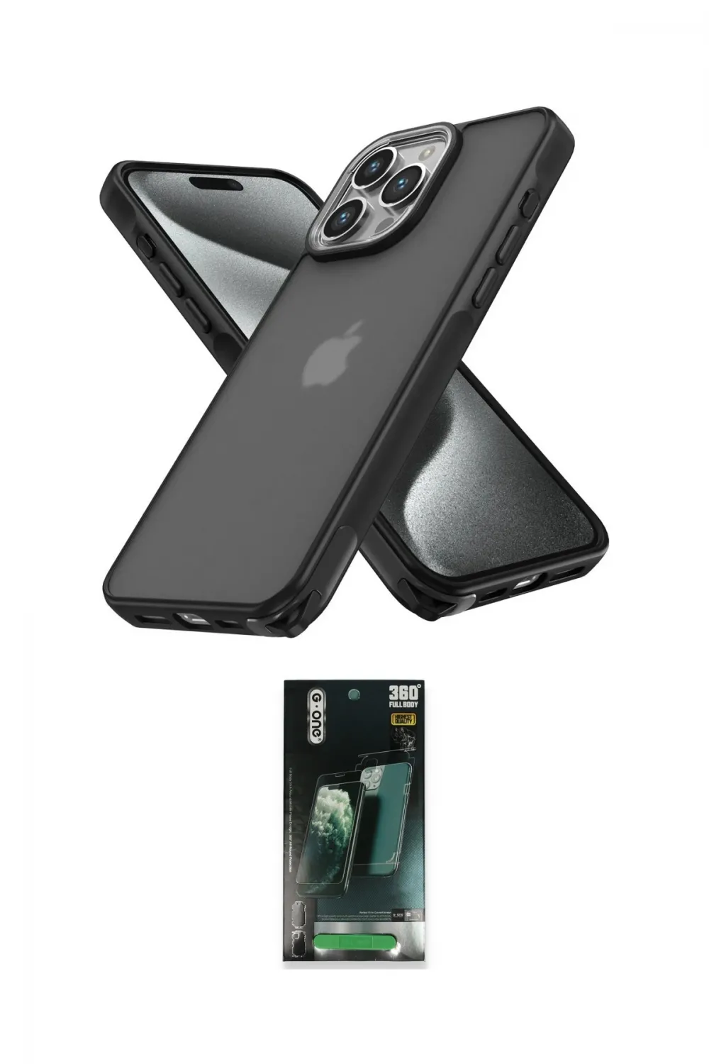 ieg™ iPhone 14 Pro Max Kılıf Atlas Form - Şeffaf 360 Full Body Arka Koruyucu