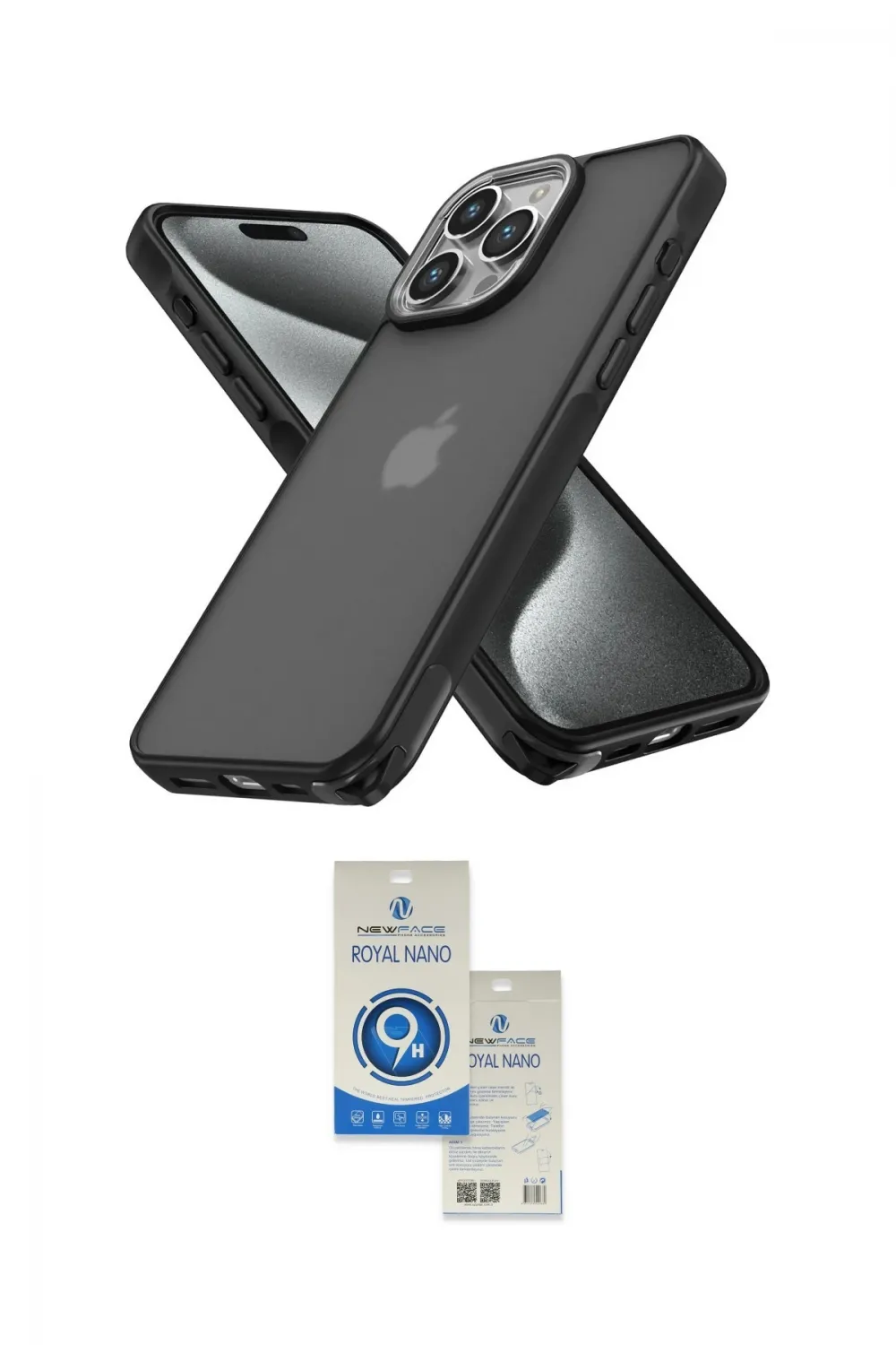 ieg™ iPhone 14 Pro Max Kılıf Atlas Form - Şeffaf Royal Nano Ekran Koruyucu