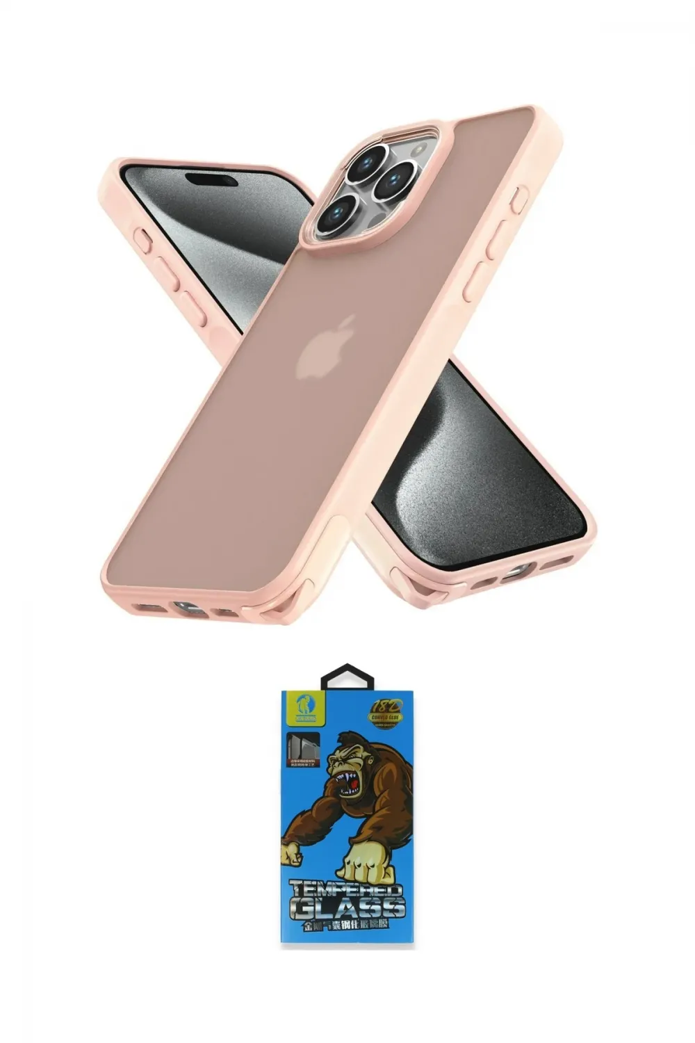 ieg™ iPhone 14 Pro Max Kılıf Atlas Form - Siyah 18D Cam Ekran Koruyucu
