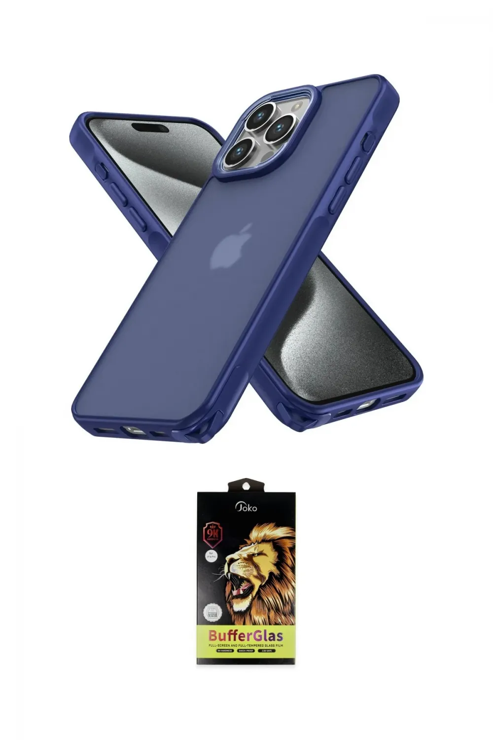 ieg™ iPhone 14 Pro Max Kılıf Atlas Form - Siyah Buffer Cam Ekran Koruyucu