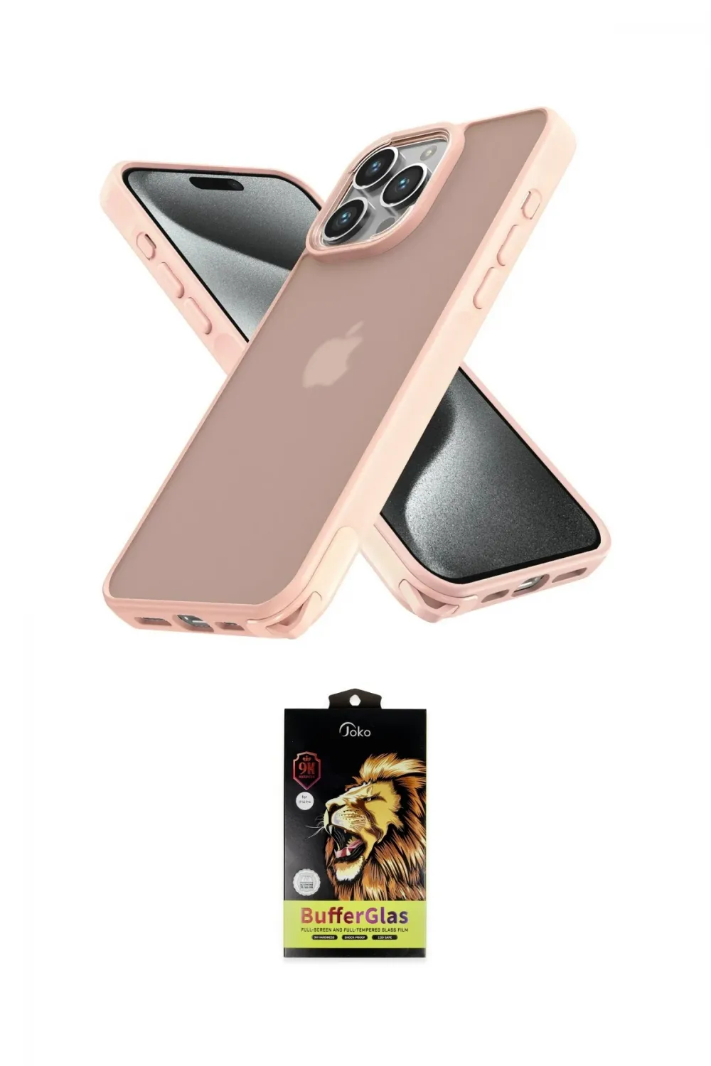 ieg™ iPhone 14 Pro Max Kılıf Atlas Form - Siyah Buffer Cam Ekran Koruyucu