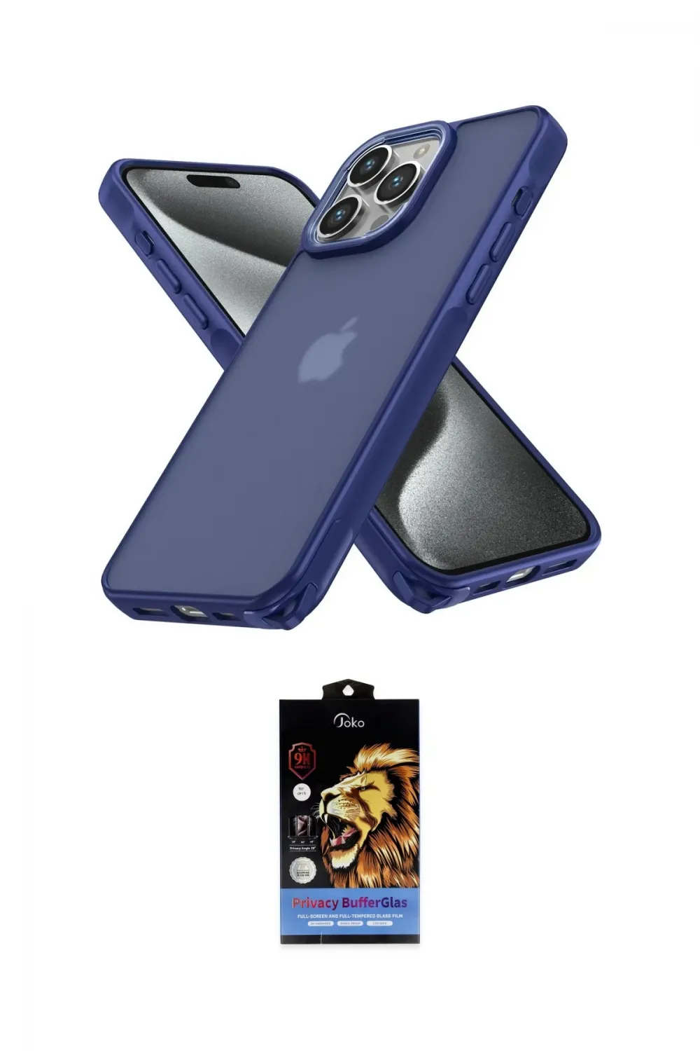 ieg™ iPhone 14 Pro Max Kılıf Atlas Form - Siyah Buffer Hayalet Cam Ekran Koruyucu