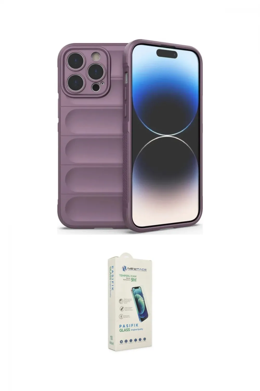ieg™ iPhone 14 Pro Max Kılıf Atlas Koleksiyonu - Şeffaf Pasifik Cam Ekran Koruyucu
