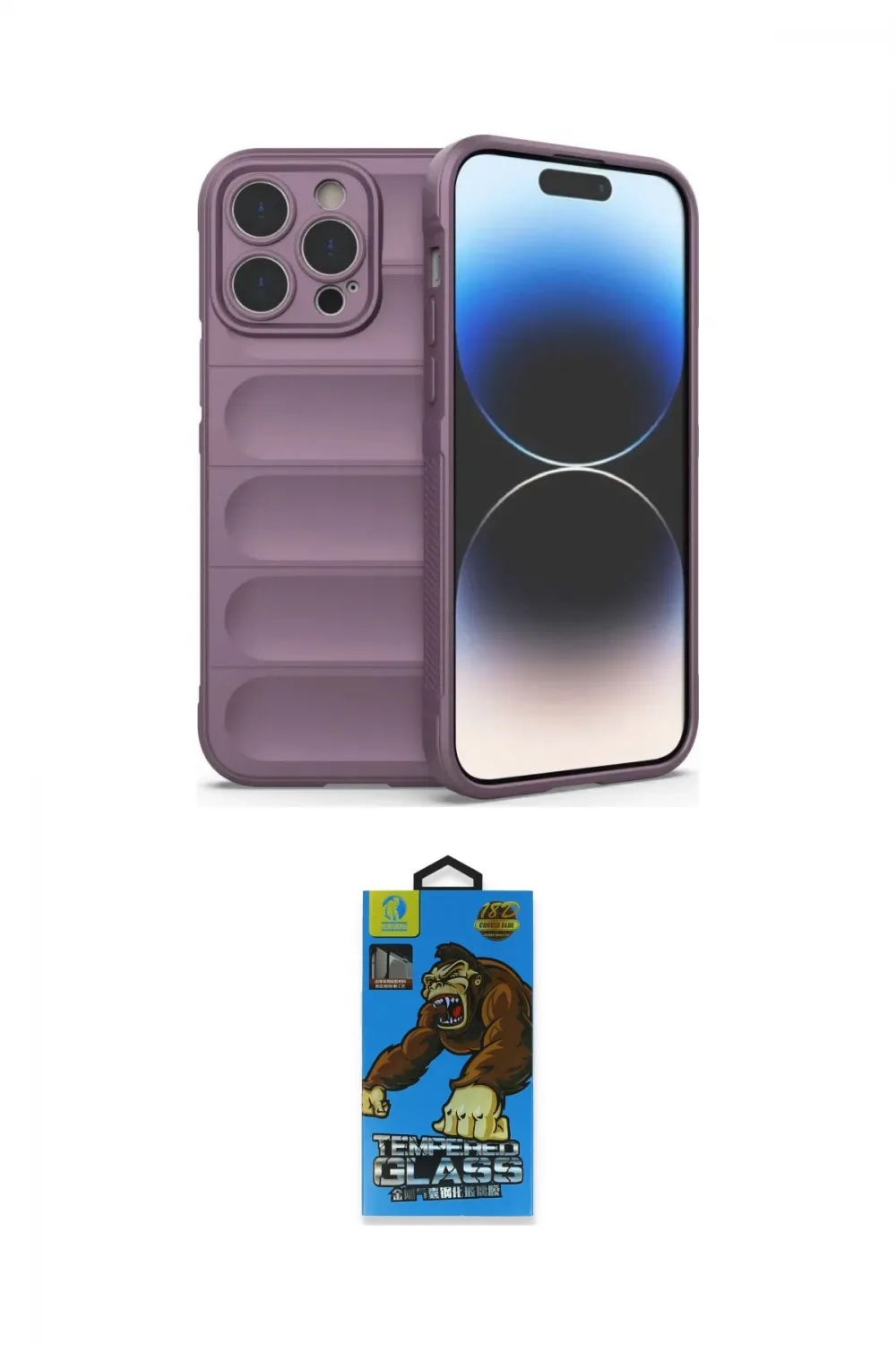 ieg™ iPhone 14 Pro Max Kılıf Atlas Koleksiyonu - Siyah 18D Cam Ekran Koruyucu