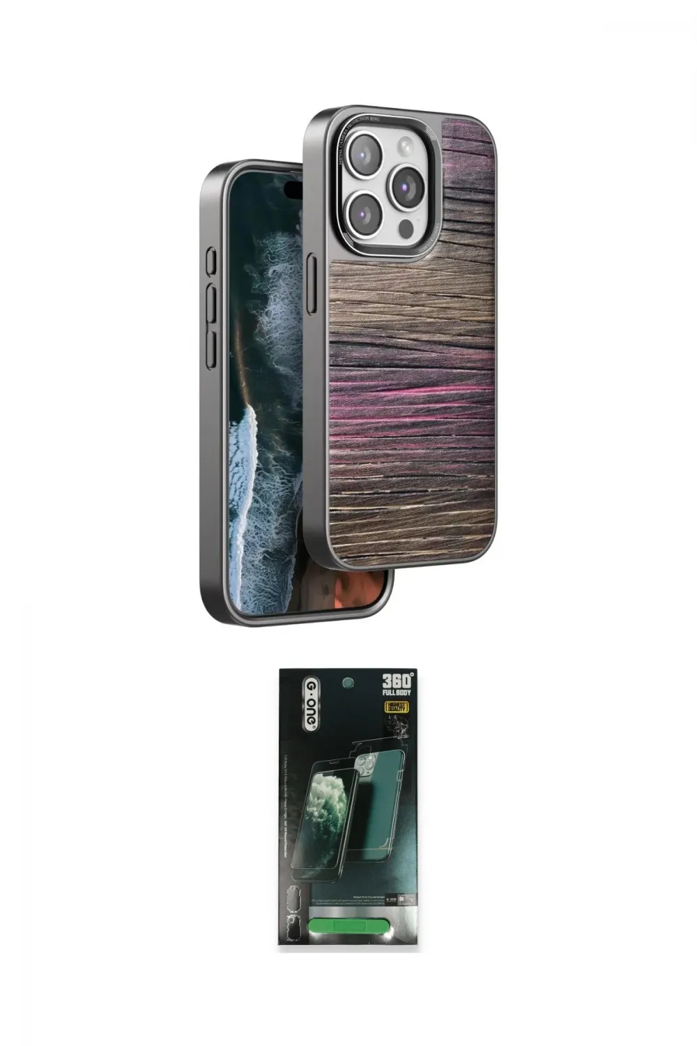 ieg™ iPhone 14 Pro Max Kılıf Atlas Minimal Özel Seri - Şeffaf 360 Full Body Arka Koruyucu