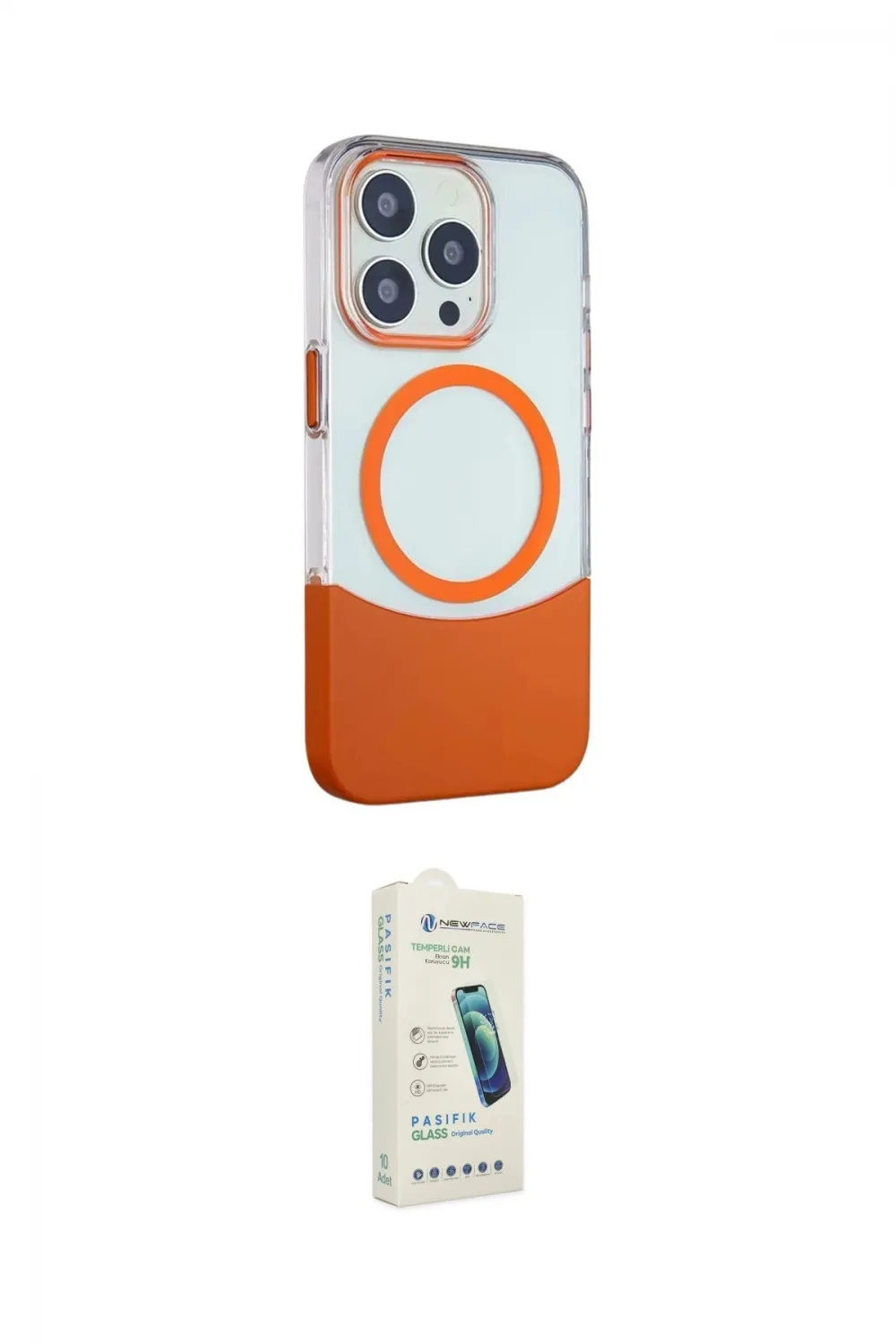 ieg™ iPhone 14 Pro Max Kılıf Çekirdek Asil Özel Seri - Şeffaf Pasifik Cam Ekran Koruyucu