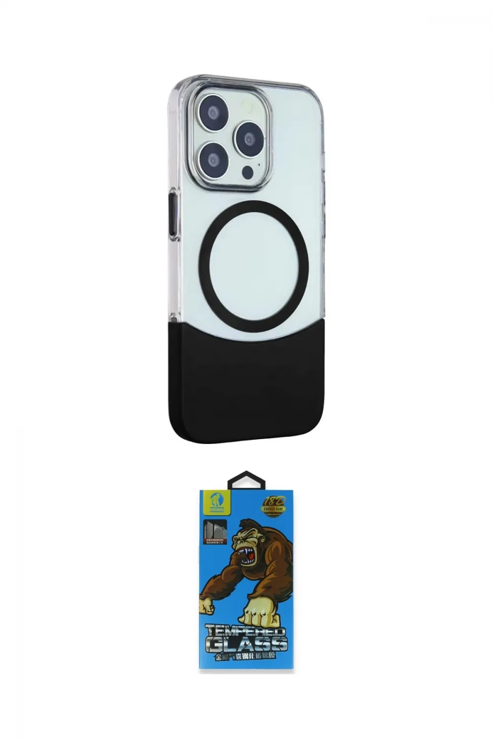 ieg™ iPhone 14 Pro Max Kılıf Çekirdek Asil Özel Seri - Siyah 18D Cam Ekran Koruyucu