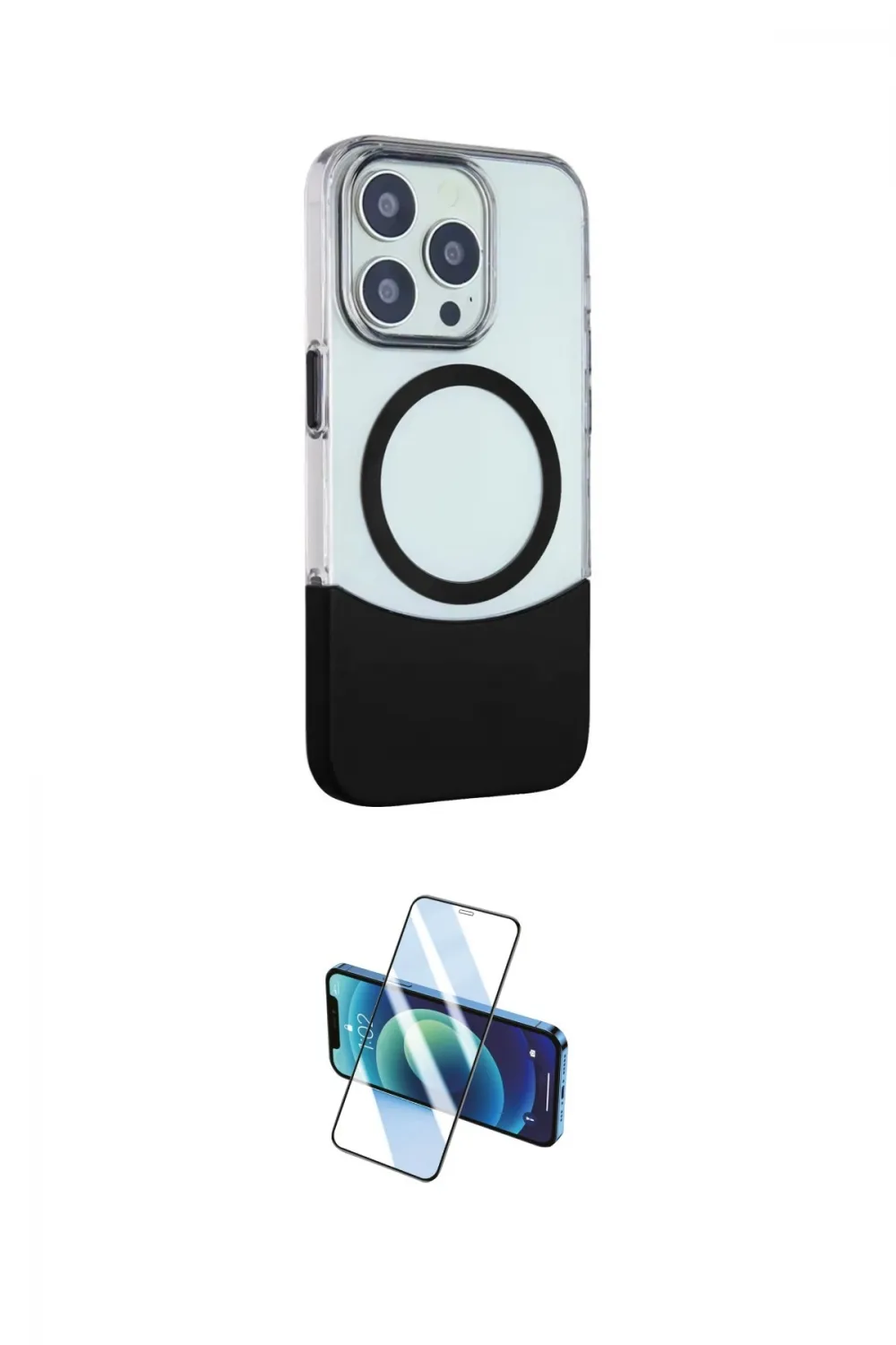 ieg™ iPhone 14 Pro Max Kılıf Çekirdek Asil Özel Seri - Siyah 3D Antistatik Cam Ekran Koruyucu
