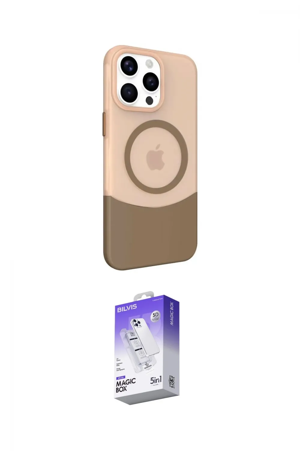 ieg™ iPhone 14 Pro Max Kılıf Çekirdek Asil Özel Seri - Siyah Bilvis 5in1 3D Magic Cam Ekran Koruyucu