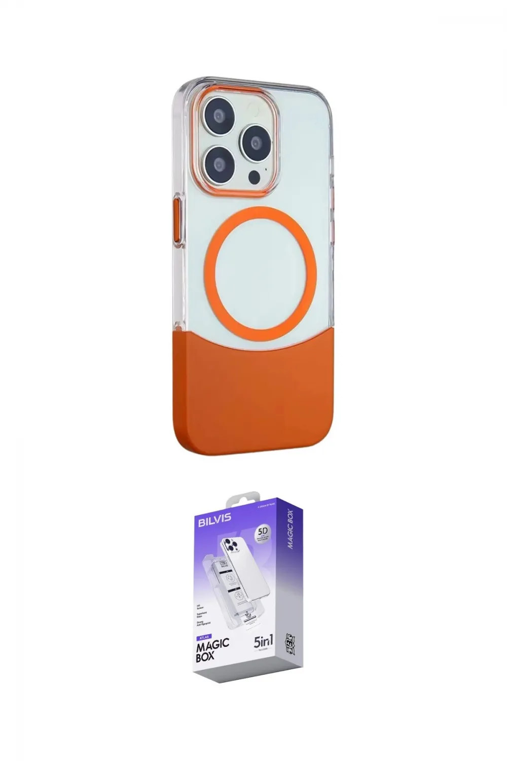 ieg™ iPhone 14 Pro Max Kılıf Çekirdek Asil Özel Seri - Siyah Bilvis 5in1 3D Magic Cam Ekran Koruyucu