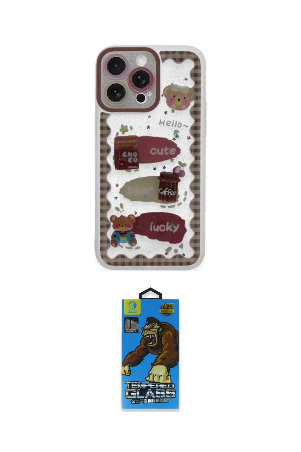 ieg™ iPhone 14 Pro Max Kılıf Çekirdek Asil - Siyah 18D Cam Ekran Koruyucu