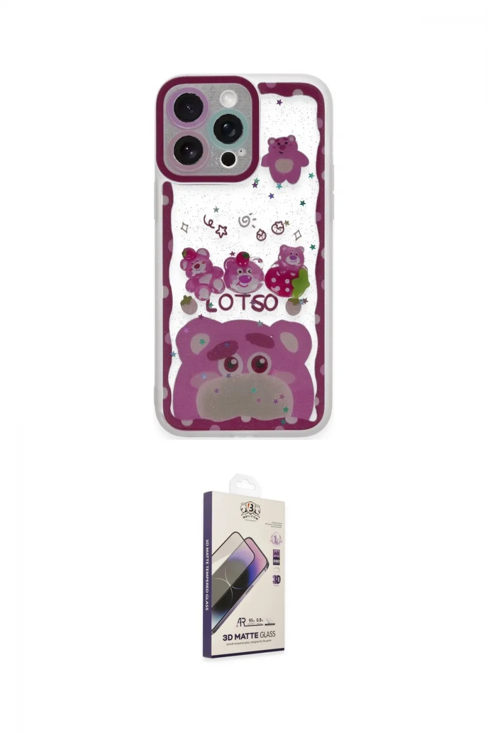 ieg™ iPhone 14 Pro Max Kılıf Çekirdek Asil - Siyah Bilvis 3D Mat Cam Ekran Koruyucu