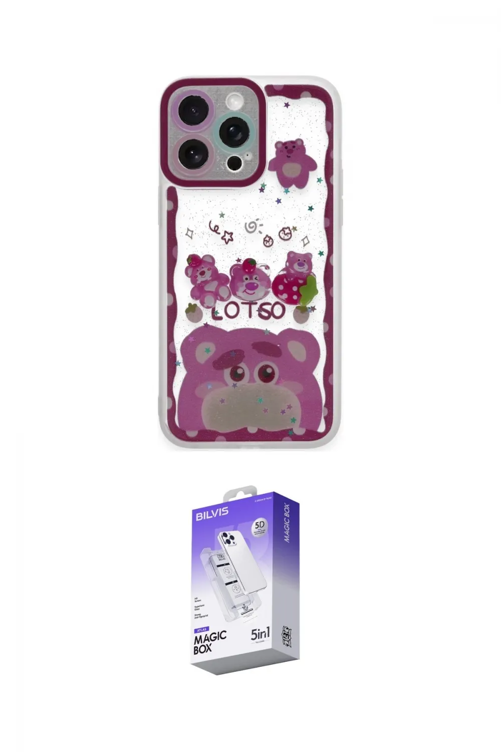 ieg™ iPhone 14 Pro Max Kılıf Çekirdek Asil - Siyah Bilvis 5in1 3D Magic Cam Ekran Koruyucu