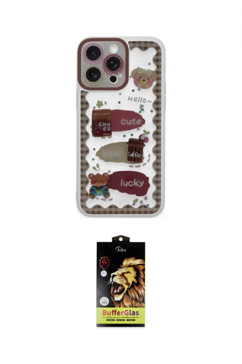ieg™ iPhone 14 Pro Max Kılıf Çekirdek Asil - Siyah Buffer Cam Ekran Koruyucu