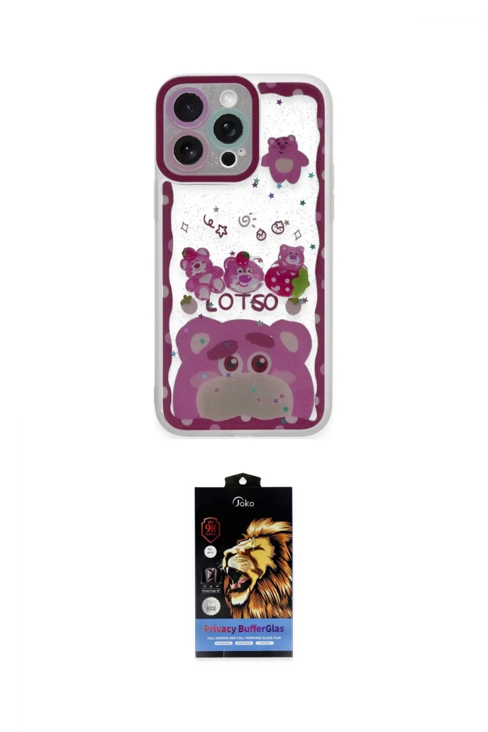 ieg™ iPhone 14 Pro Max Kılıf Çekirdek Asil - Siyah Buffer Hayalet Cam Ekran Koruyucu