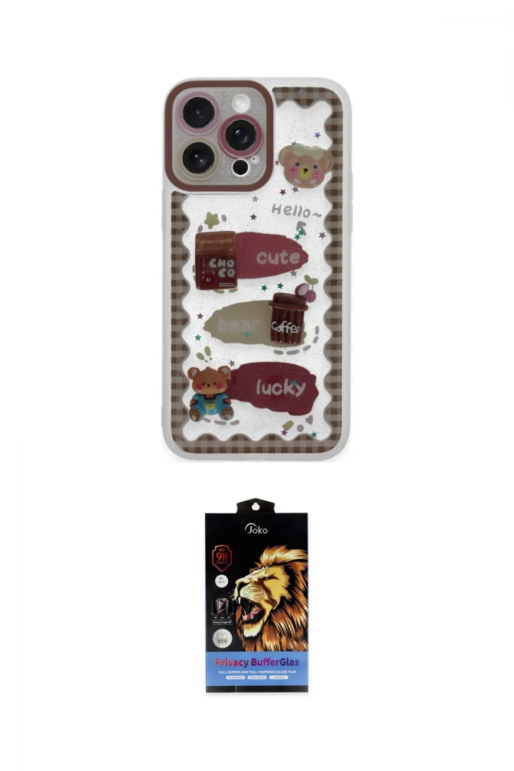 ieg™ iPhone 14 Pro Max Kılıf Çekirdek Asil - Siyah Buffer Hayalet Cam Ekran Koruyucu