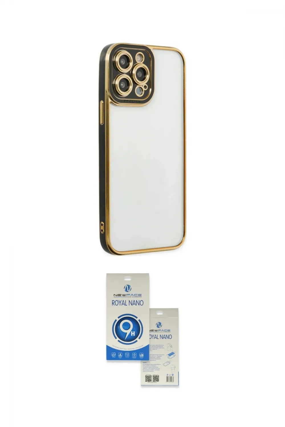 ieg™ iPhone 14 Pro Max Kılıf Çekirdek Klasik Serisi - Şeffaf Royal Nano Ekran Koruyucu