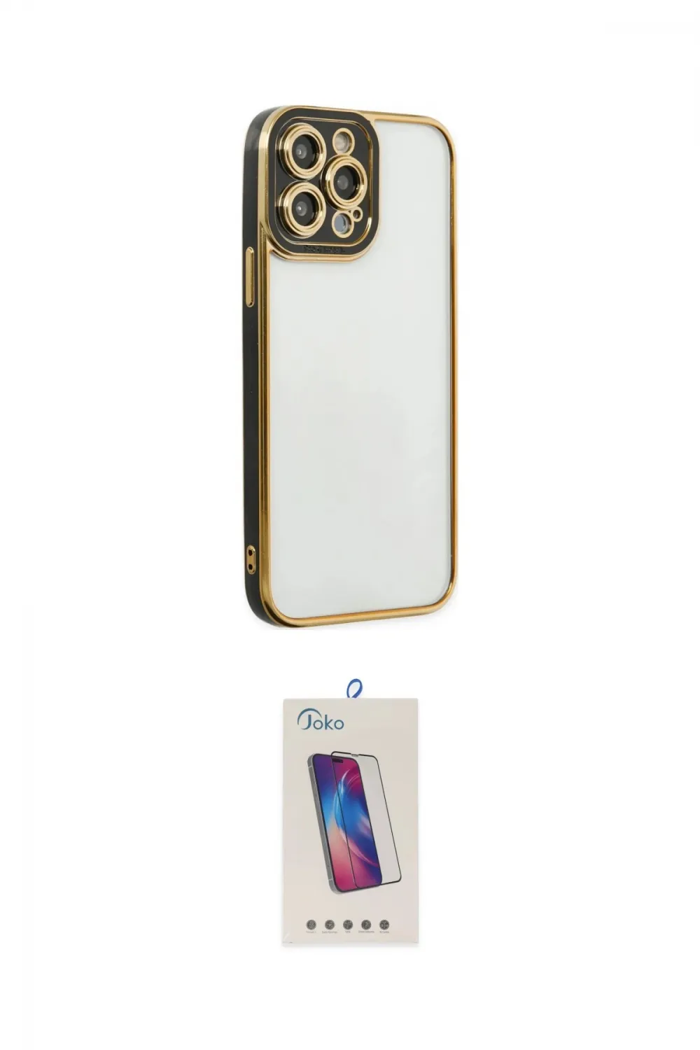 ieg™ iPhone 14 Pro Max Kılıf Çekirdek Klasik Serisi - Siyah Joko 5D Cam