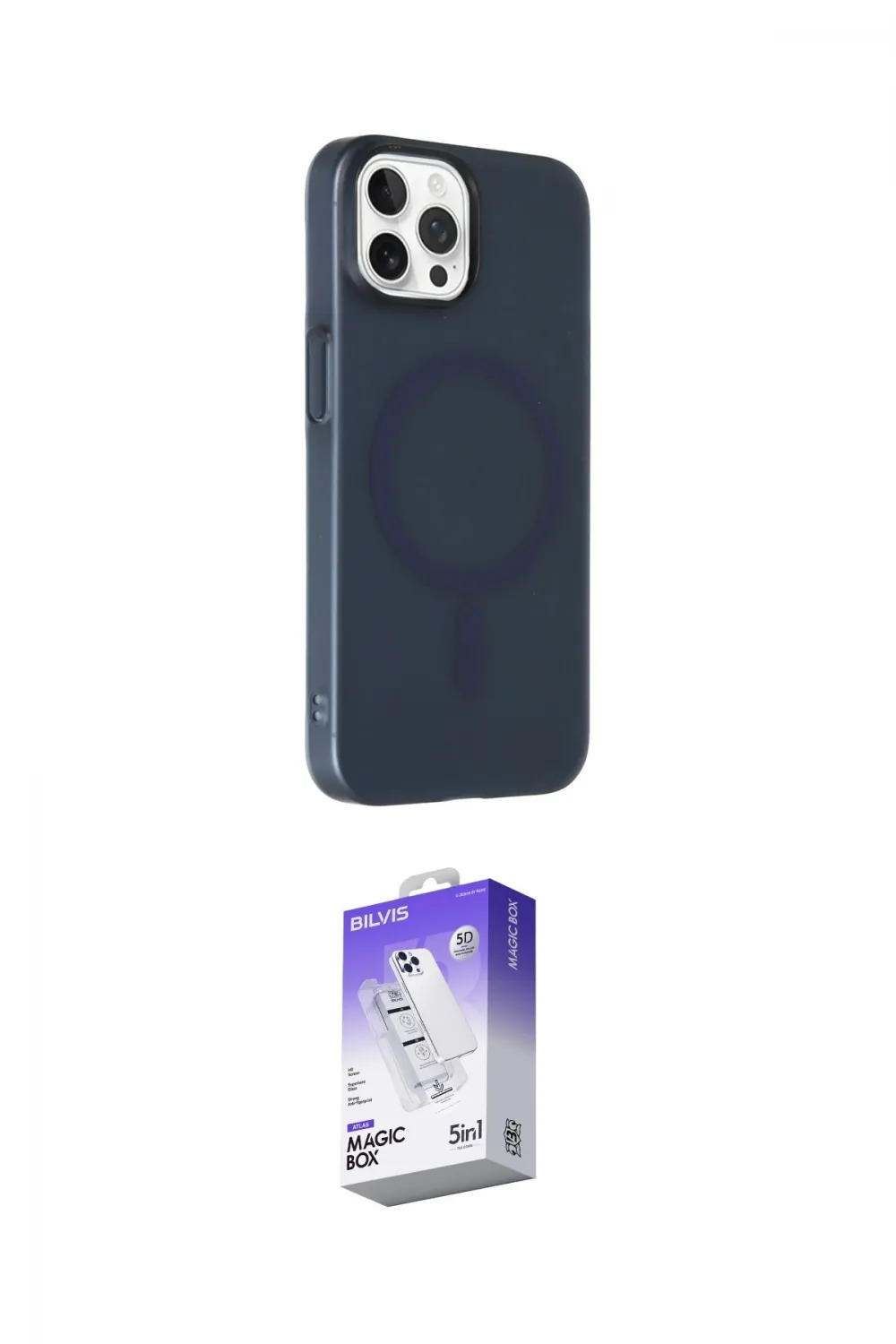 ieg™ iPhone 14 Pro Max Kılıf Çekirdek Modern Prime - Siyah Bilvis 5in1 3D Magic Cam Ekran Koruyucu
