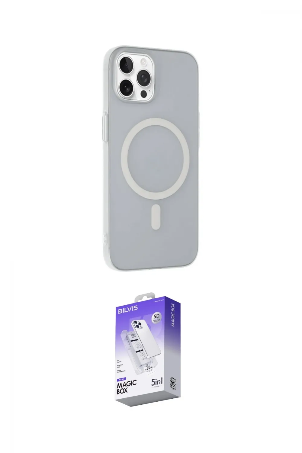 ieg™ iPhone 14 Pro Max Kılıf Çekirdek Modern Prime - Siyah Bilvis 5in1 3D Magic Cam Ekran Koruyucu