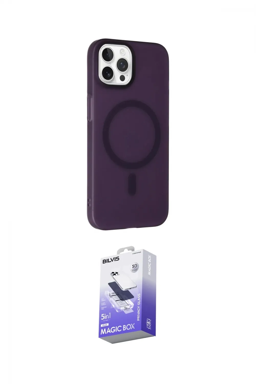ieg™ iPhone 14 Pro Max Kılıf Çekirdek Modern Prime - Siyah Bilvis 5in1 5D Magic Hayalet Cam Ekran Koruyucu