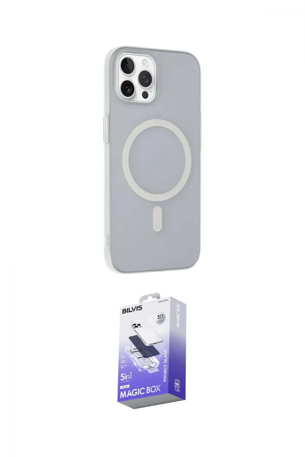 ieg™ iPhone 14 Pro Max Kılıf Çekirdek Modern Prime - Siyah Bilvis 5in1 5D Magic Hayalet Cam Ekran Koruyucu