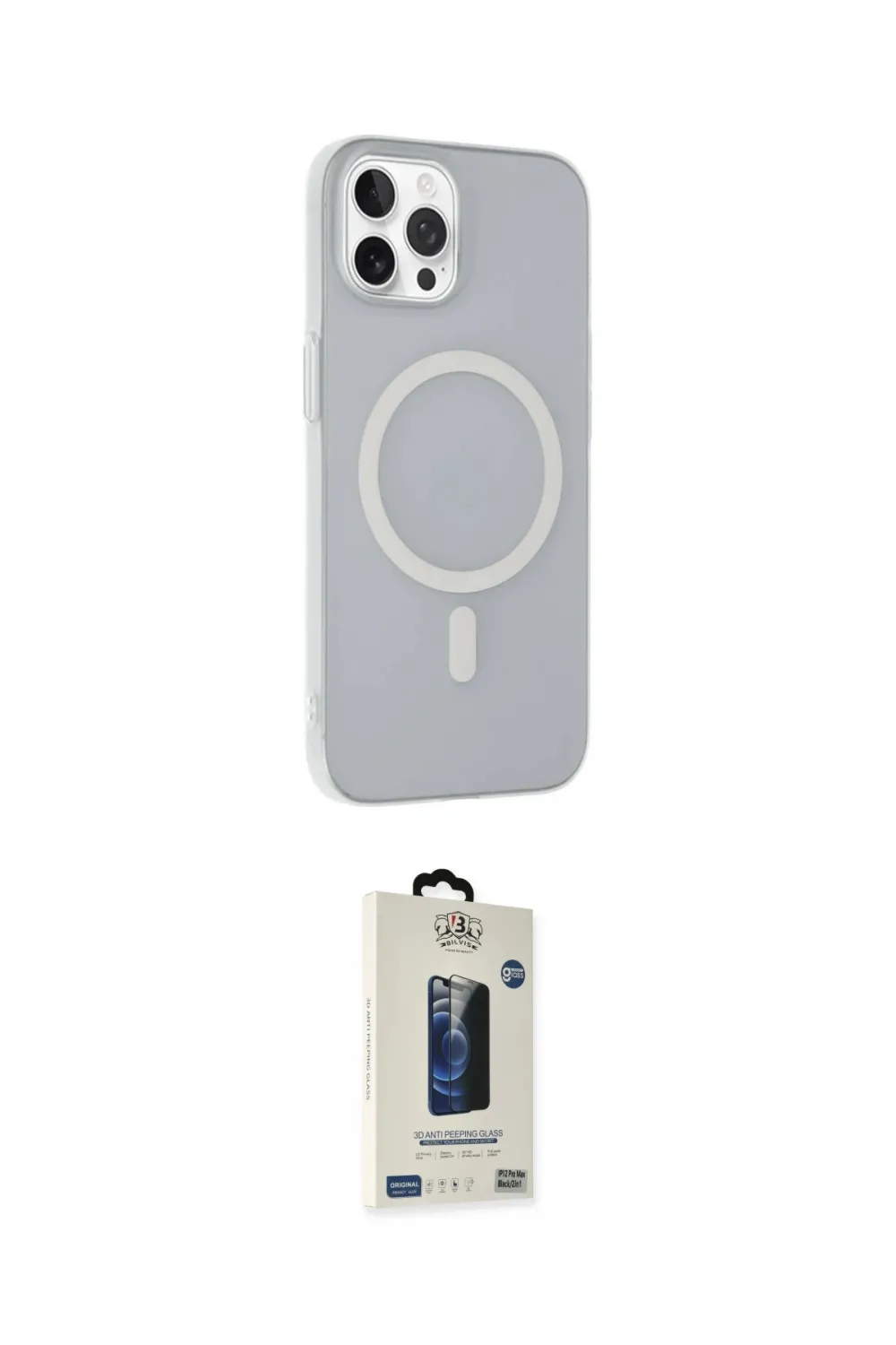 ieg™ iPhone 14 Pro Max Kılıf Çekirdek Modern Prime - Siyah Bilvis Hayalet Cam Ekran Koruyucu