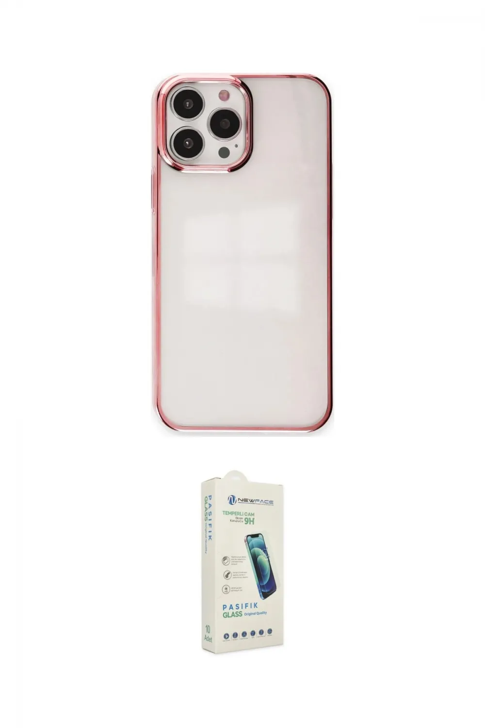 ieg™ iPhone 14 Pro Max Kılıf Doruk Doku Prime - Şeffaf Pasifik Cam Ekran Koruyucu