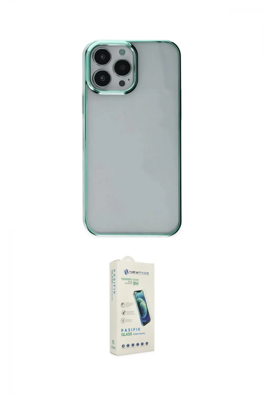 ieg™ iPhone 14 Pro Max Kılıf Doruk Doku Prime - Şeffaf Pasifik Cam Ekran Koruyucu