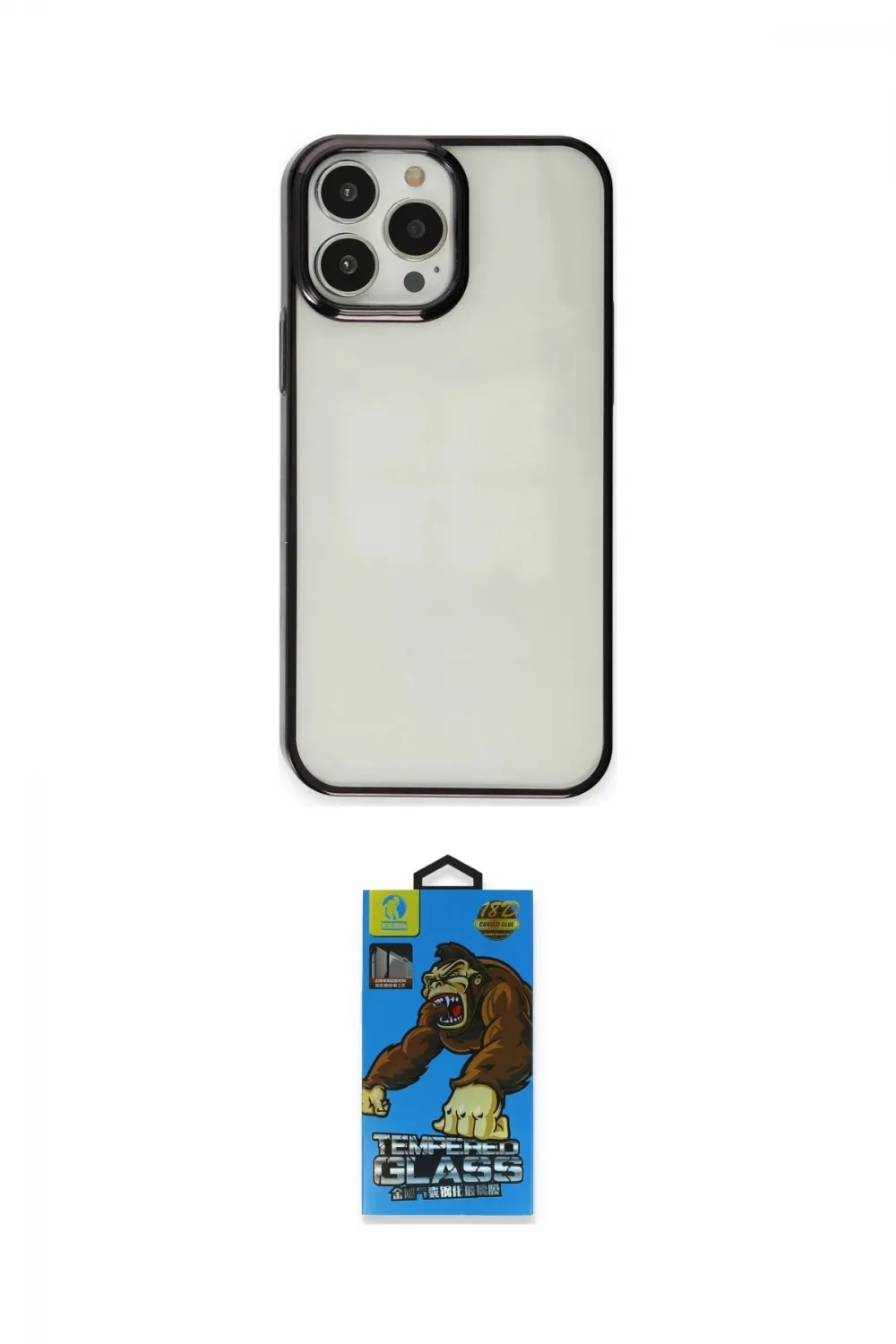 ieg™ iPhone 14 Pro Max Kılıf Doruk Doku Prime - Siyah 18D Cam Ekran Koruyucu