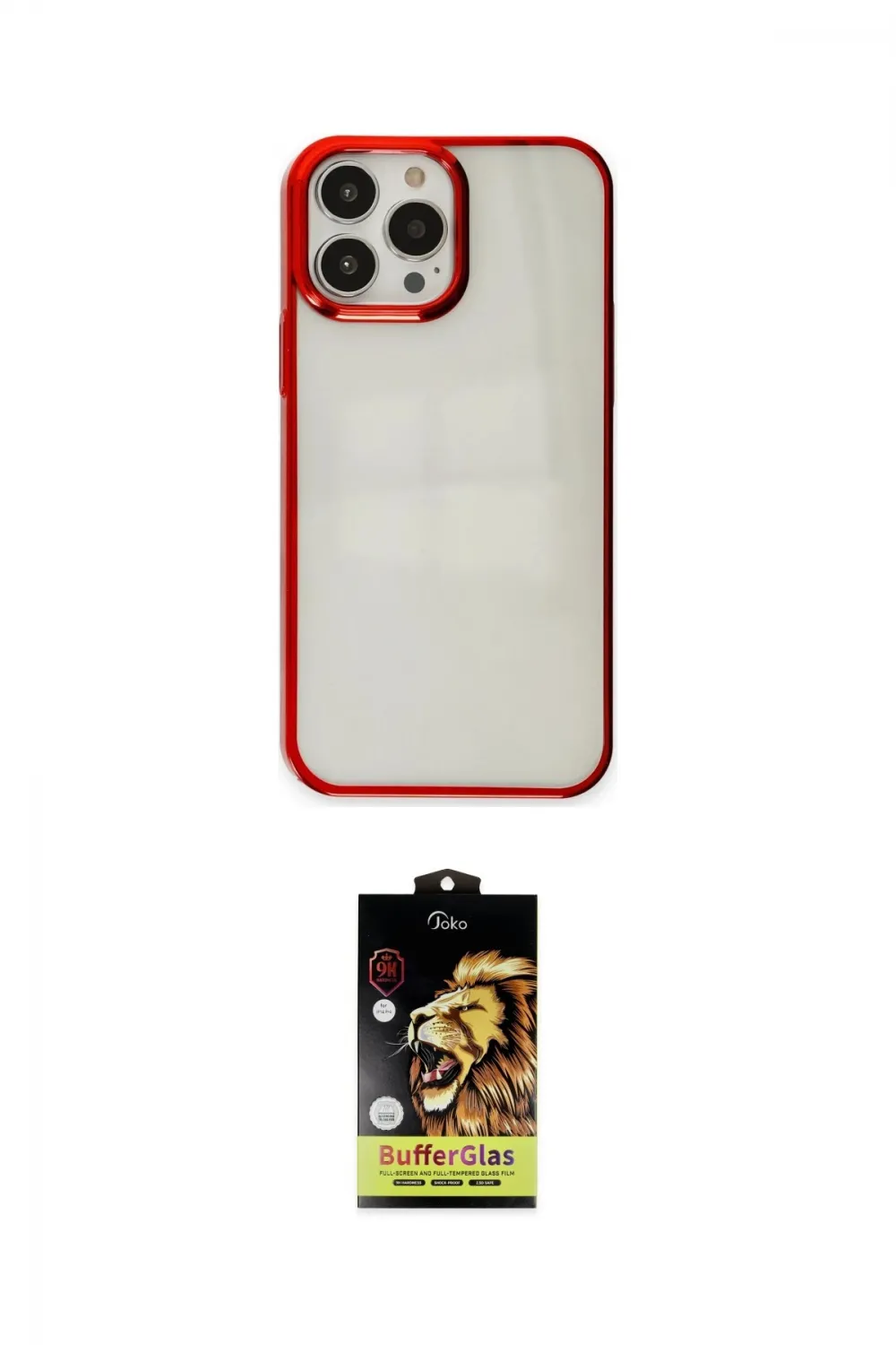 ieg™ iPhone 14 Pro Max Kılıf Doruk Doku Prime - Siyah Buffer Cam Ekran Koruyucu