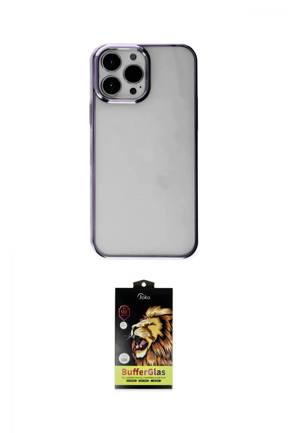 ieg™ iPhone 14 Pro Max Kılıf Doruk Doku Prime - Siyah Buffer Cam Ekran Koruyucu