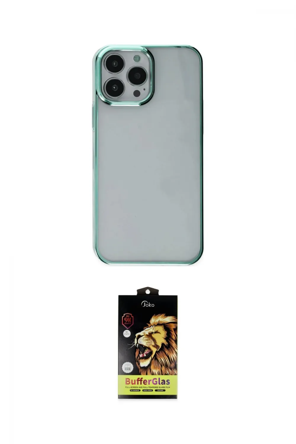 ieg™ iPhone 14 Pro Max Kılıf Doruk Doku Prime - Siyah Buffer Cam Ekran Koruyucu