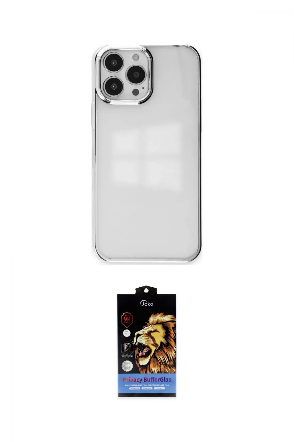ieg™ iPhone 14 Pro Max Kılıf Doruk Doku Prime - Siyah Buffer Hayalet Cam Ekran Koruyucu