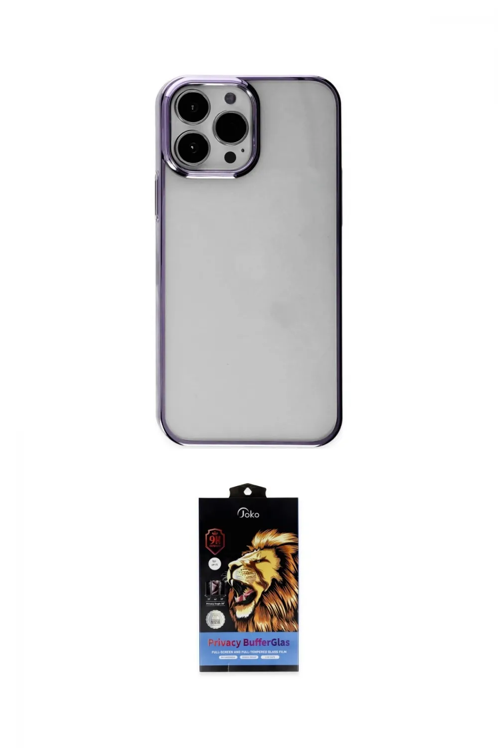 ieg™ iPhone 14 Pro Max Kılıf Doruk Doku Prime - Siyah Buffer Hayalet Cam Ekran Koruyucu