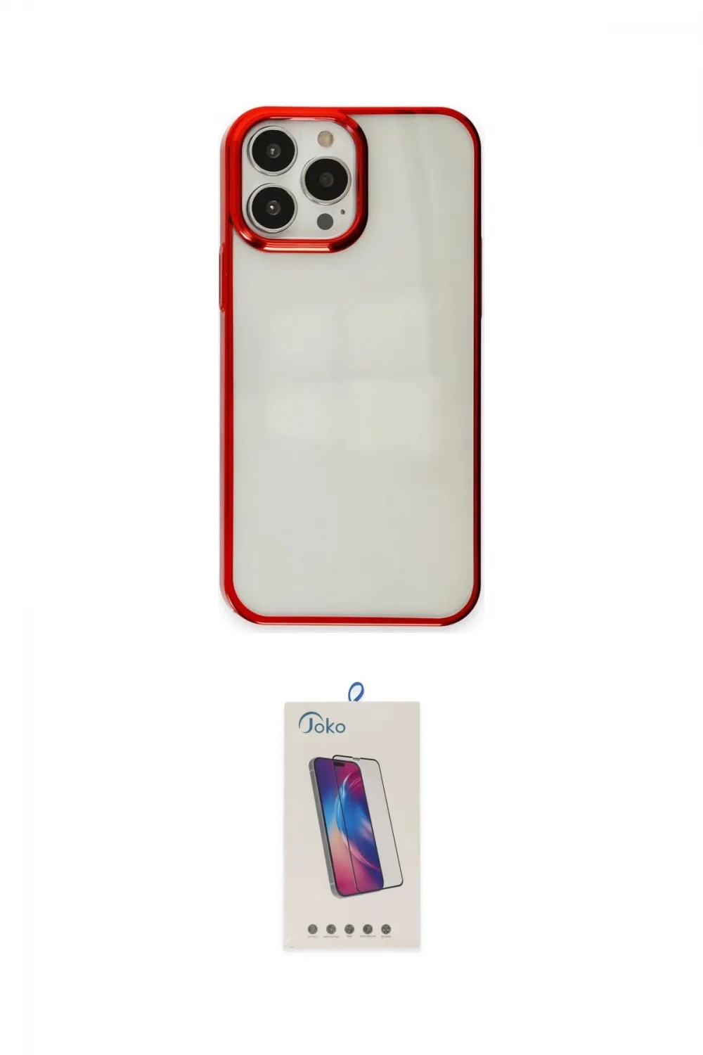 ieg™ iPhone 14 Pro Max Kılıf Doruk Doku Prime - Siyah Joko 5D Cam