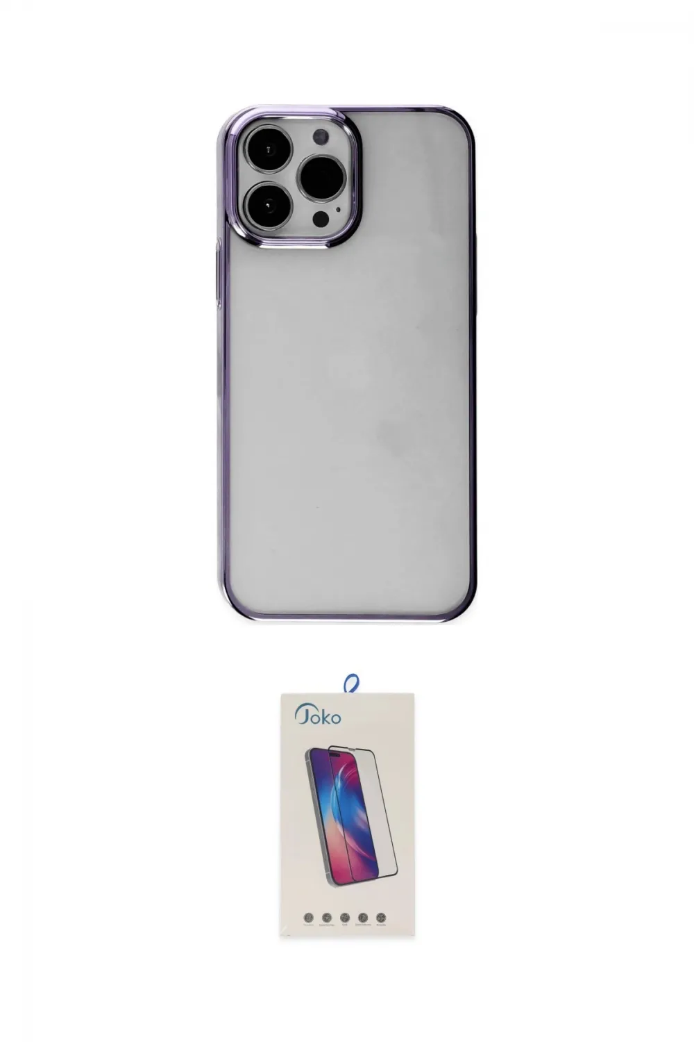 ieg™ iPhone 14 Pro Max Kılıf Doruk Doku Prime - Siyah Joko 5D Cam
