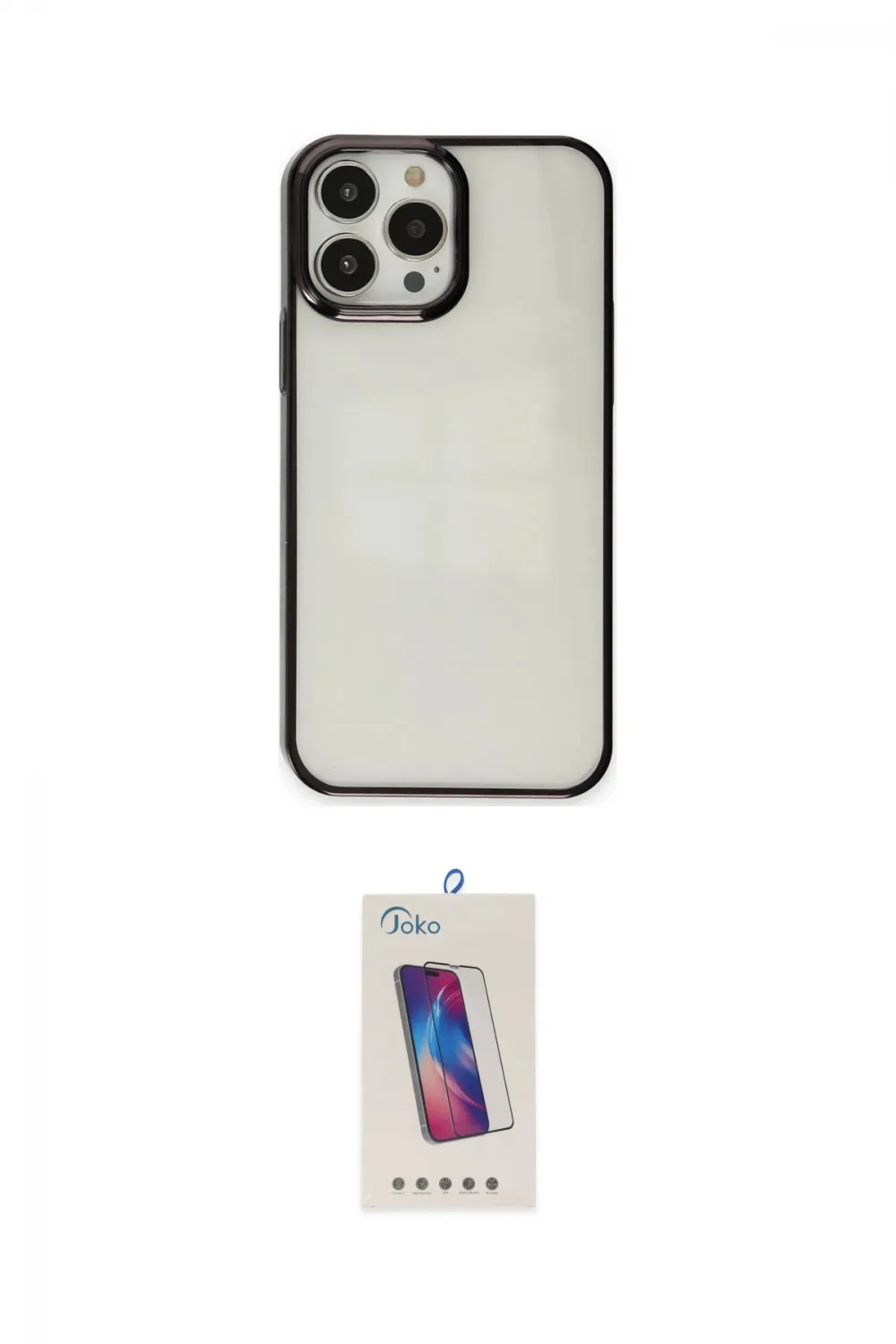 ieg™ iPhone 14 Pro Max Kılıf Doruk Doku Prime - Siyah Joko 5D Cam