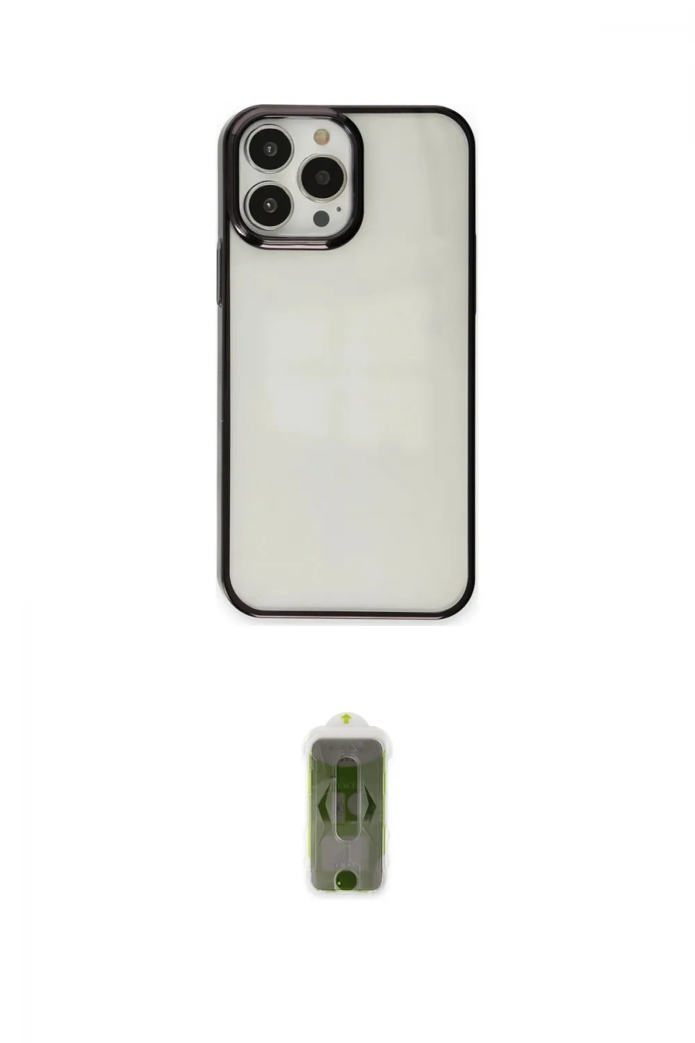 ieg™ iPhone 14 Pro Max Kılıf Doruk Doku Prime - Siyah Joko Magic 5D Hayalet Cam