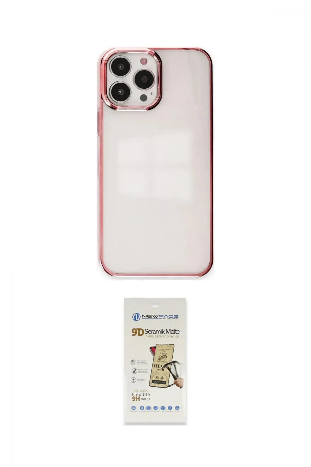 ieg™ iPhone 14 Pro Max Kılıf Doruk Doku Prime - Siyah Mat Seramik Nano Ekran Koruyucu