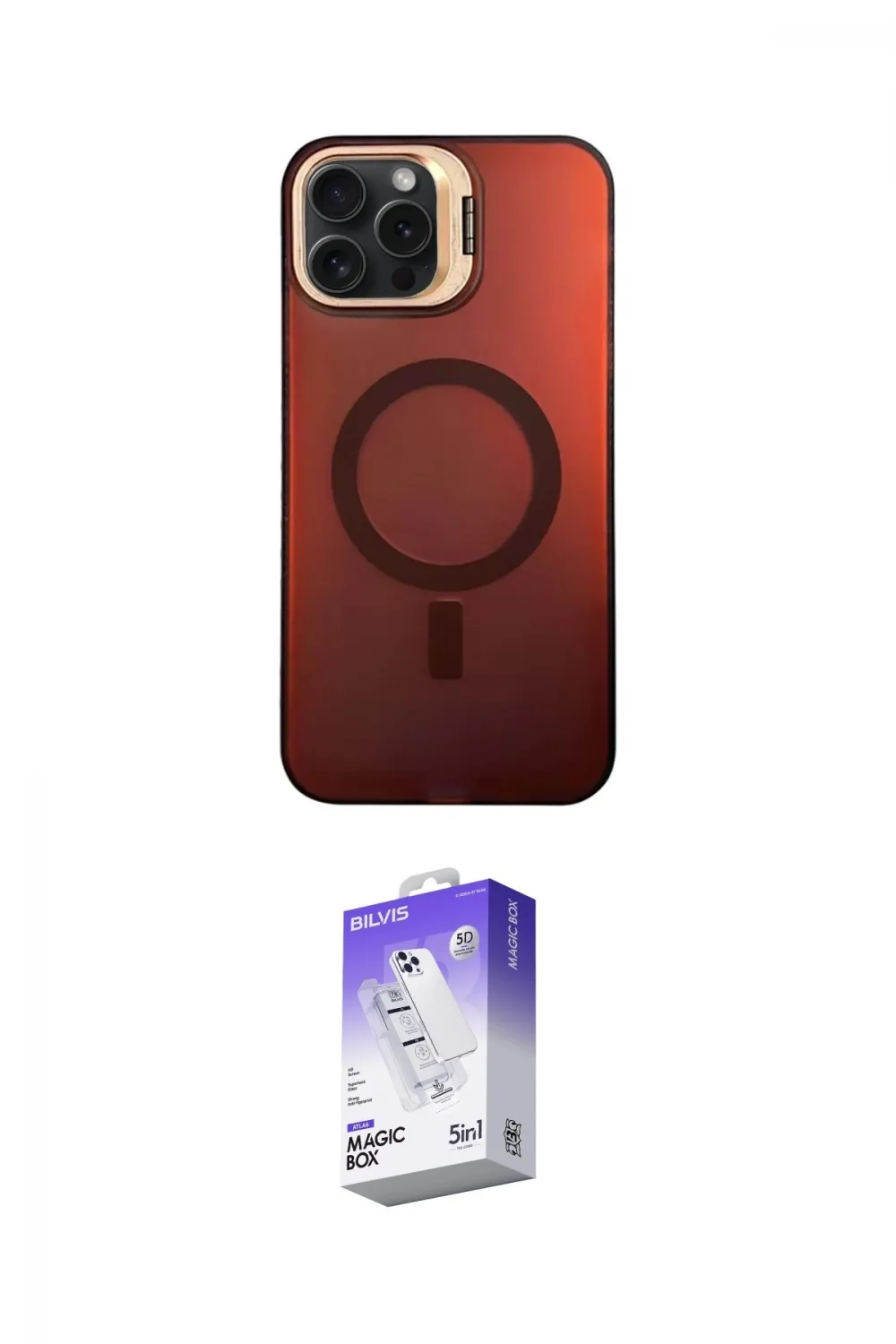 ieg™ iPhone 14 Pro Max Kılıf Doruk Klasik Prime - Siyah Bilvis 5in1 3D Magic Cam Ekran Koruyucu