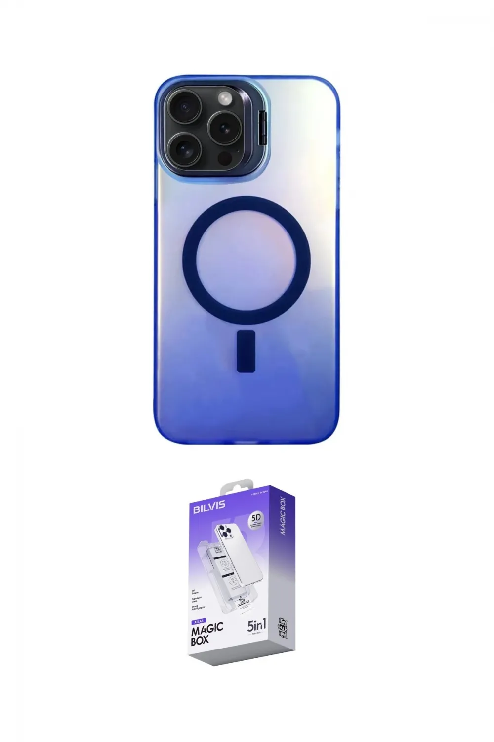 ieg™ iPhone 14 Pro Max Kılıf Doruk Klasik Prime - Siyah Bilvis 5in1 3D Magic Cam Ekran Koruyucu