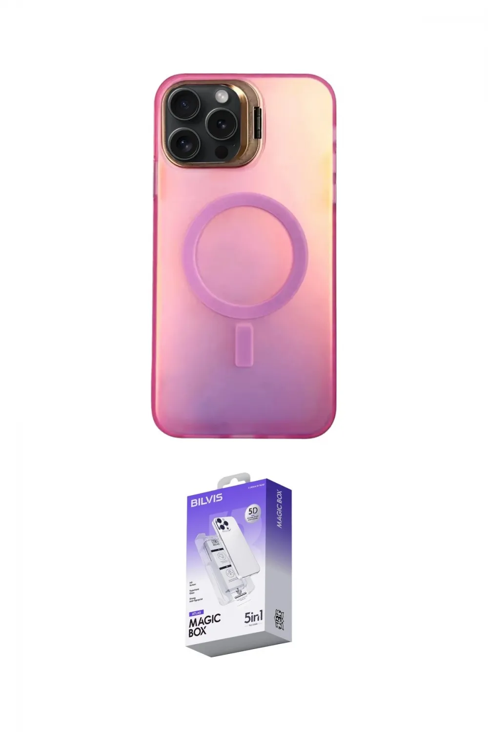 ieg™ iPhone 14 Pro Max Kılıf Doruk Klasik Prime - Siyah Bilvis 5in1 3D Magic Cam Ekran Koruyucu
