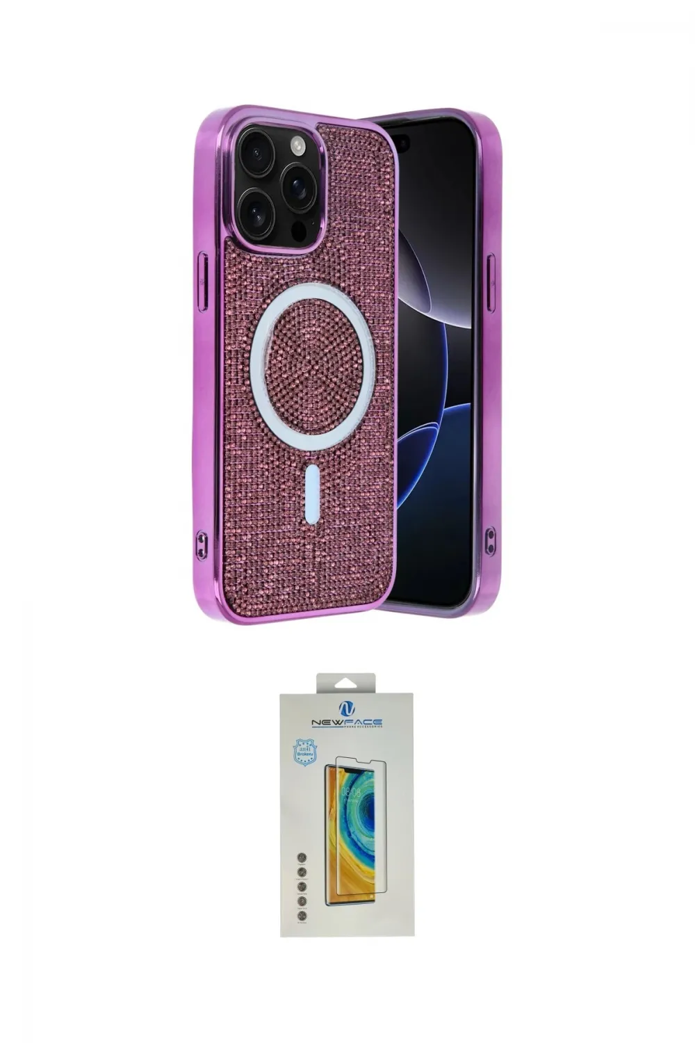 ieg™ iPhone 14 Pro Max Kılıf Eksen Çizgi - Siyah Polymer Nano Ekran Koruyucu