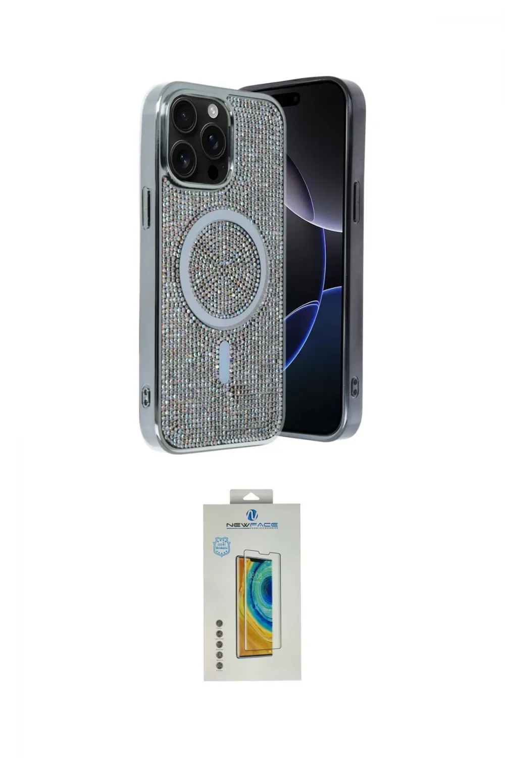 ieg™ iPhone 14 Pro Max Kılıf Eksen Çizgi - Siyah Polymer Nano Ekran Koruyucu