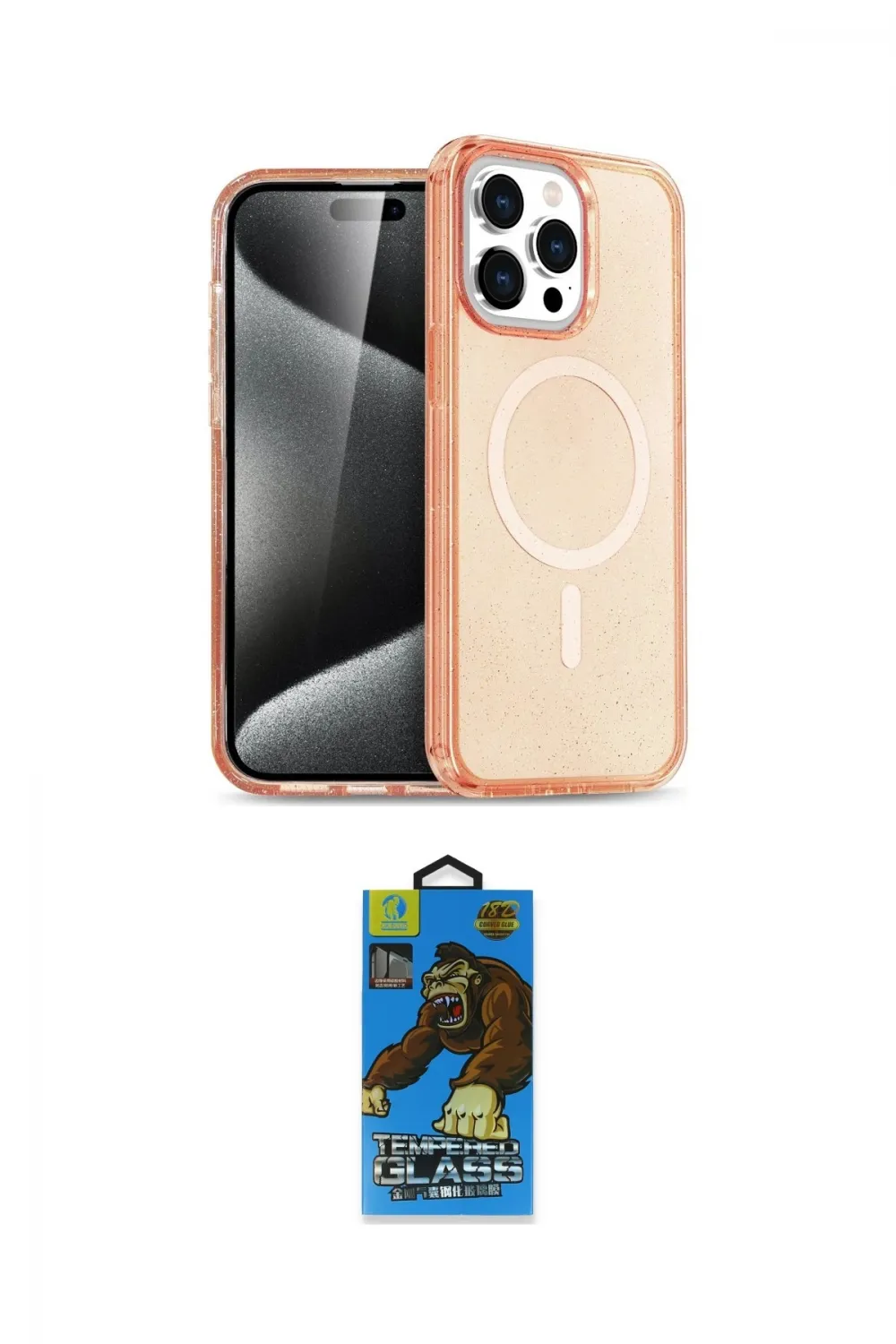 ieg™ iPhone 14 Pro Max Kılıf Eksen Doku Koleksiyonu - Siyah 18D Cam Ekran Koruyucu