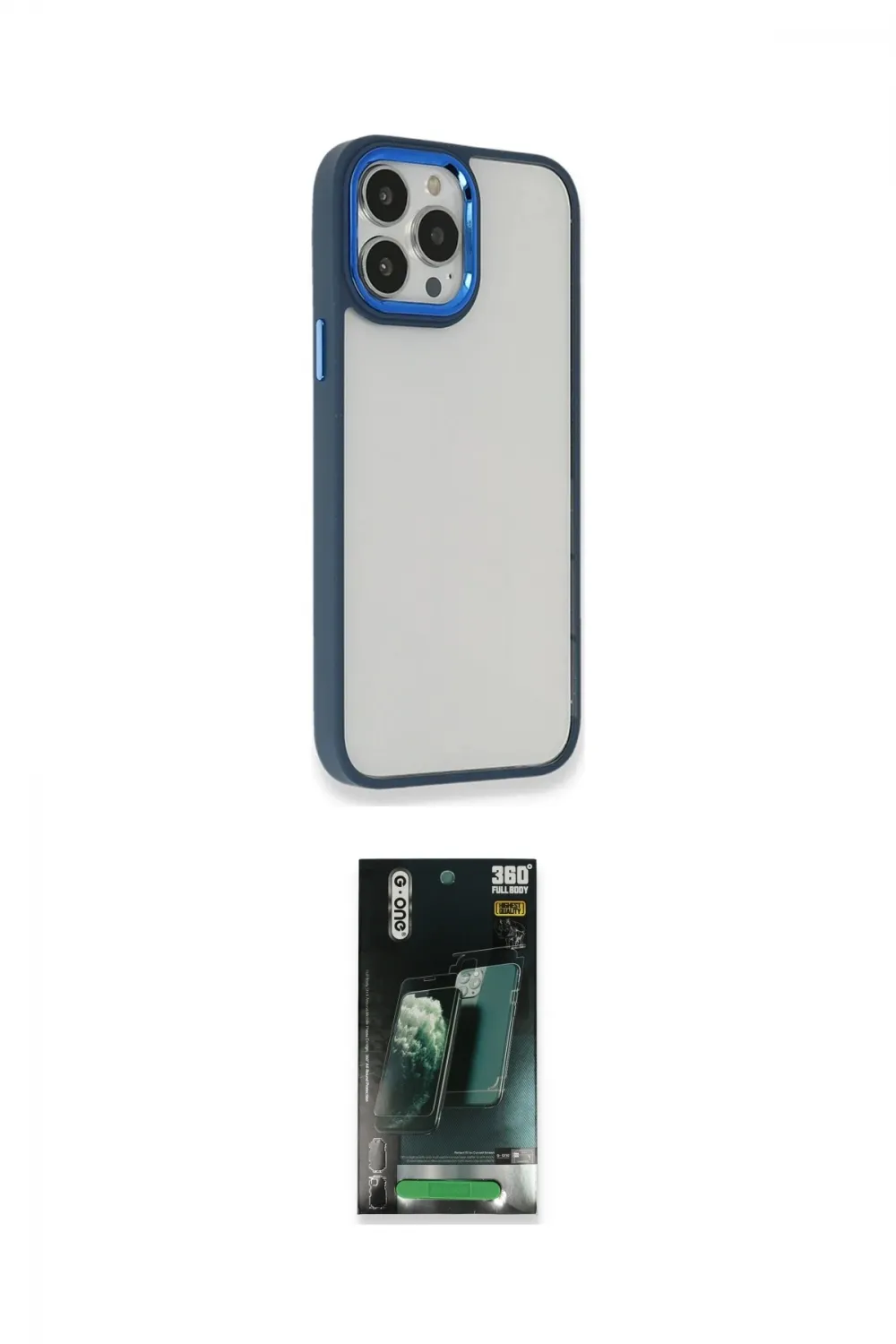 ieg™ iPhone 14 Pro Max Kılıf Eksen Doku Prime - Şeffaf 360 Full Body Arka Koruyucu