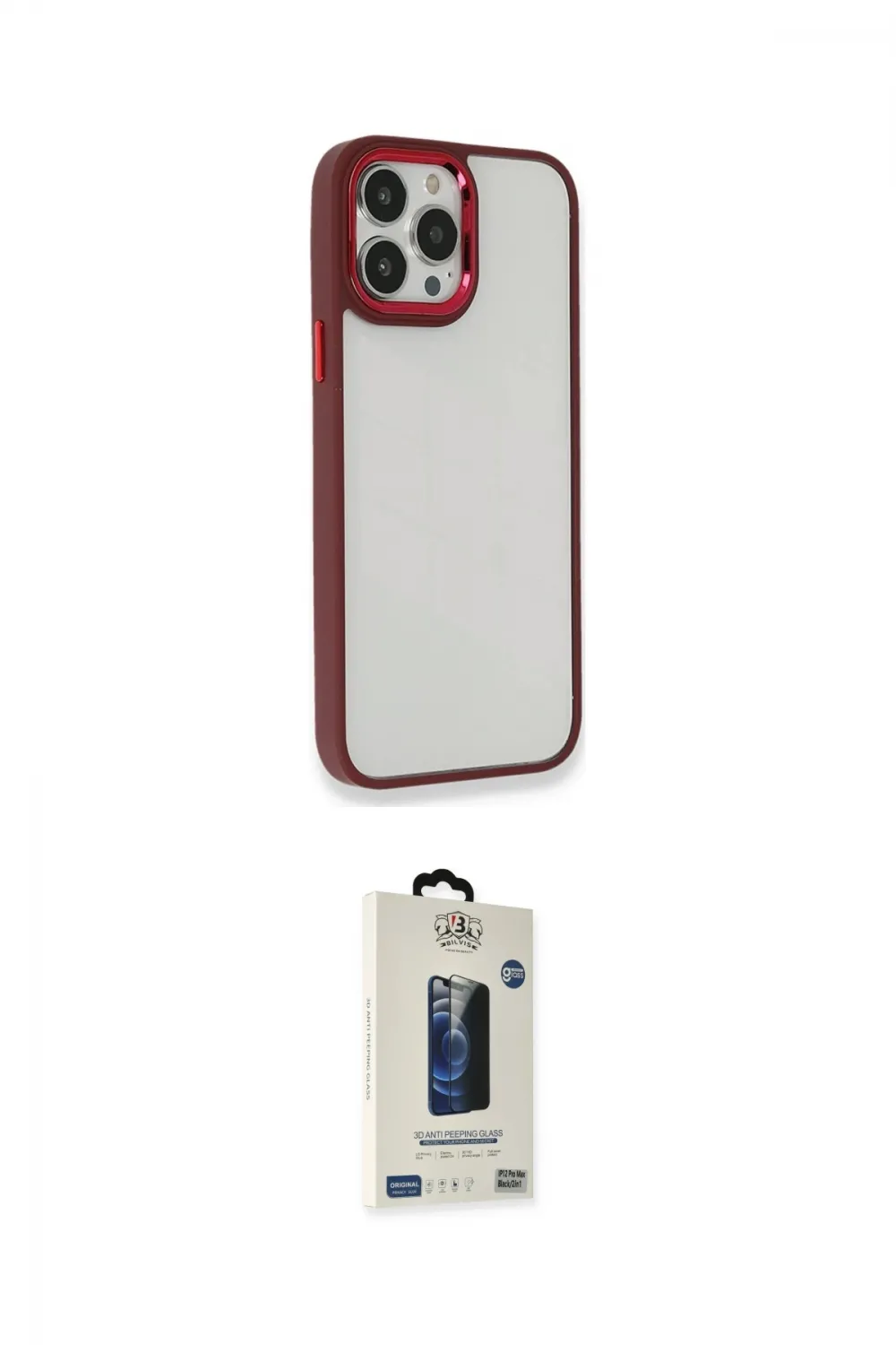 ieg™ iPhone 14 Pro Max Kılıf Eksen Doku Prime - Siyah Bilvis Hayalet Cam Ekran Koruyucu