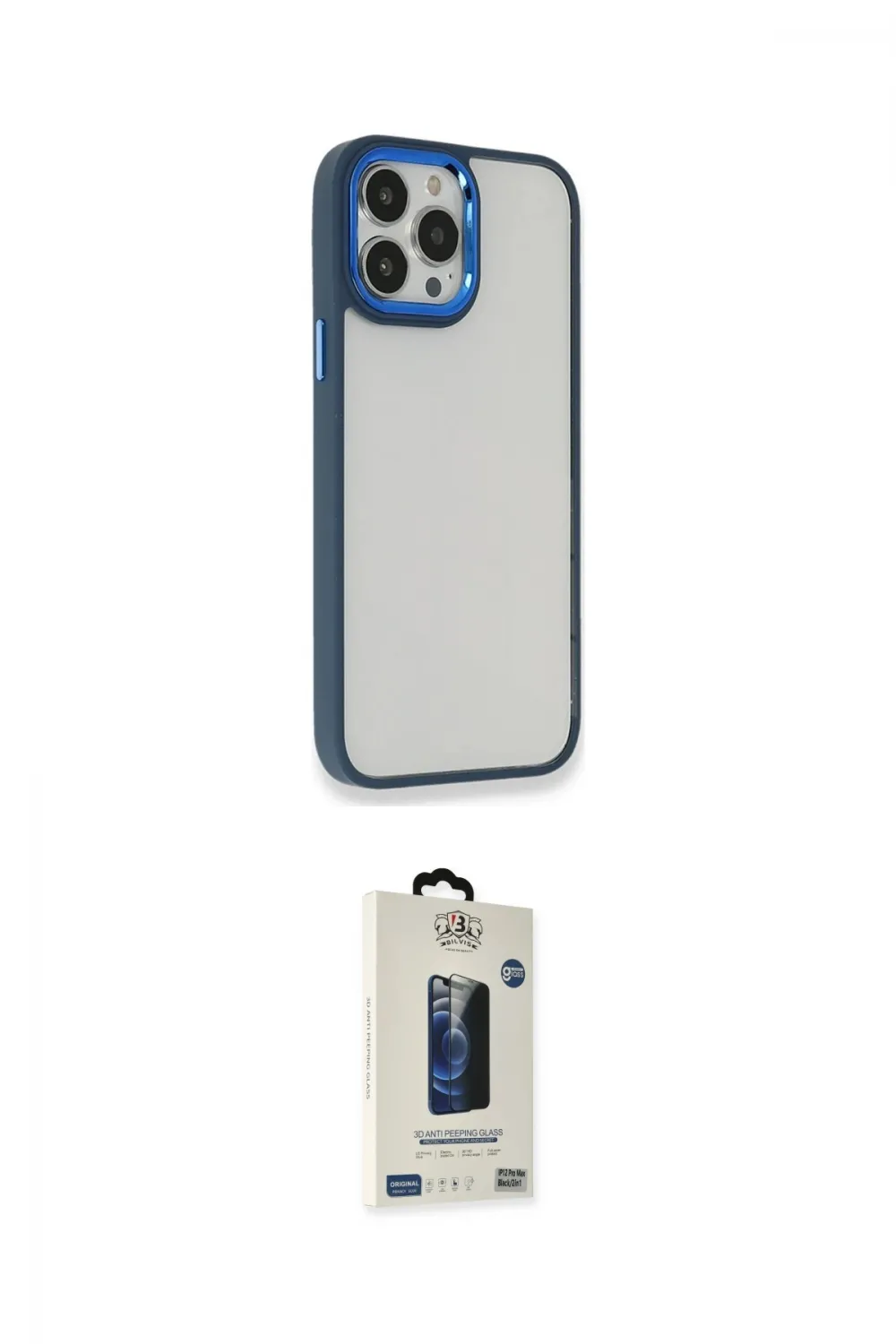 ieg™ iPhone 14 Pro Max Kılıf Eksen Doku Prime - Siyah Bilvis Hayalet Cam Ekran Koruyucu