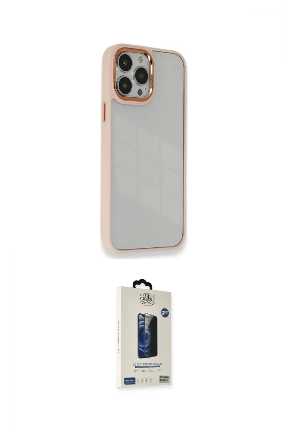 ieg™ iPhone 14 Pro Max Kılıf Eksen Doku Prime - Siyah Bilvis Hayalet Cam Ekran Koruyucu